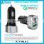 5.4A 12V Quick Charger QC 3.0 Car Charger 3 USB Car Travel Charger for Mobile Phones with USB C Port