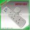T-TYPE ADAPTOR 13A TO 3WAY UK SOCKET WITH DIVIDUAL SWITCH AND NEON.2*USB