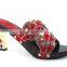 High heel women sandals shoes with colorful rhinestones for party
