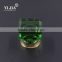 1 2/7 inch square antique brass green glass cabinet knobs