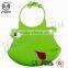 Lovely Carton Waterproof Soft Silicone Baby Bib With Food Pocket
