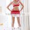 Two pieces hot sweet santa christmas costume sexi pho with hat