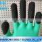 Knit Cotton Glove with Latex Double Dipped Latex Coating Working Gloves with Blue Latex Coated Gloves