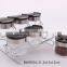 6pcs Glass Spice Jar Set With Plastic Lid in a Metal Rack