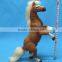 Brown White Standing Horse Realistic Replica Figurine Racing Pony