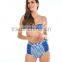 2016Top Selling striped Retro Push Up High Waist Bikini Swimwear