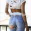 Latest women sexy jeans pants in bulk denim jeans overalls women denim on sale