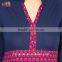 Latest pakistani kurti designs images navy blue and pink printed designer long ladies kurta design