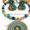 Stylish Necklace Set Wholesale,Silk Thread Necklace and Earring Handcrafted Set India
