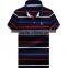 Short Sleeve Stripe Mens 100% Cotton Polo Shirt