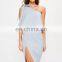 Crepe One Shoulder Bow Sleeve Midi Dress Woman Bulk Wholesale Clothing