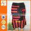 Stripe short african print skirts printed cotton skirts pictures with beading and ribbon