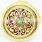 Flower Decoration Gold Metal Make-up Mirror