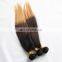 three tone ombre hair extensions virgin Peruvian hair weave bundles silky straight 1b/4/27 hot sale