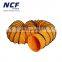 orange fire-resistant PVC flexible air duct for exhaust bad air