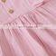 free ship ins girls pink hollow out dresses kids fly sleeved princess dress 2-8years