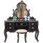 European style wooden bedroom furniture makeup table mirrored dressers vanity dressing table set