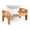 Bamboo Adjustable Luxury Squatting Toilet Stool with Built-in Foot Massager to Boost Blood Circulation Non-Slip
