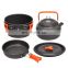Outdoor camping  folding camping cookware pots and pans lightweight hiking portable camping cookware