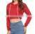 HIgh Quality Combed Cotton Cropped Hoodies Pullover Plain Red Crop Top Hoodie for Ladies