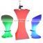 Plastic color changing glow illuminated event night club led light bar stool furniture high cocktail table chair set