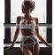 3PCS Blue Color High Quality Lingerie Set Wide Belt With Neck Ring and Leg Ring Free Lingerie