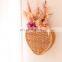 Heart Shape Rattan Wall Basket, Boho Nursery Decor Hand woven vintage Wall Hanger child bedroom space Vietnam Supplier
