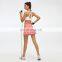 Wholesale Women's Anti-Glare Mesh Stitching Breathable Shorts Pleated Tennis Skirt Two Piece