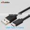 1m black usb 2.0 type C to usb3.0 cable sync charging cable Huasheng eBuddies