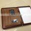 PU leather portfolio with handle,calculator