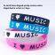 Wholesale in Stock I Love Music Soft Print Silicone Wristband Adult Wedding Gift High Quality Silicone  Bracelet