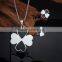 Stainless steel Four Leaf Clover necklace jewelry set