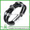 Global hot sale north skull bracelet for men black dual leather bracelet factory outlets