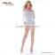 Latest White Long Sleeve Off Shoulder neck design fashion chiffon dress