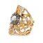 Pearl Stud Hollow Rhinestone Filigree Ring Set
