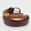 Sample brown pu leather man belt with shiny silver D-ring accessories in YiWu