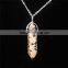 Popular Bullet Shape Natural Stone Necklaces For Women Turquoise Crystal Gem Stone Quartz Pendant Necklace