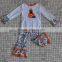 european style western baby wholesale girl boutique halloween with boo embroidery
