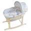 Baby euro natural moses maize basket wicker basket set cotton fabric with metal stand