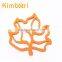 food grade elegant leaf shape silicone kitchen cooking trivet