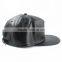 5-Panel black snapback hats no minimum custom leather snapback