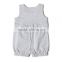 online wholesale infant baby cotton clothing boutique grey plain baby boys summer clothing rompers
