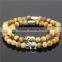 KJL-0041 2015 Fahion Custom Made Stone Bracelet,Gold Tiger Eye Bead Elephant Bracelet