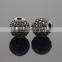 Round Brilliant Cut CZ Diamond Zircon Beads for Pendants or Charms Loose Black Zirconia Balls