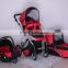 4 wheels baby prams 3 in 1,3 position seat, 5 point safety belt with one touch double shaker.