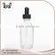 60ml clear boston round bottle with dropper