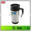 14oz food grade inner plastic outer stainless cheap coffee mug with handle