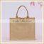 Double tote jute bag with pocket front