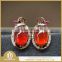 fashion natural crystal gemstone earrings with 925 sterling silver