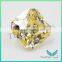 Wholesale Synthetic Gems L-Yellow Suqare Cut Corner CZ Stone